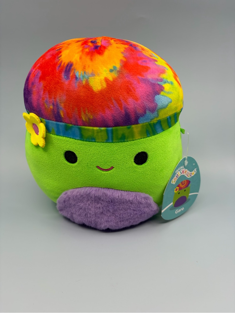 Squishmallow 8" Garo the Mushroom Plush Tie Dye Headband NWT Kellytoy